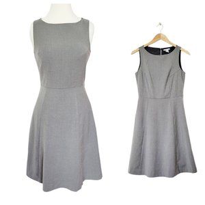 H&M Gray Sleeveless Dress Flared A-Line Dress w/ Attached Slip Lining